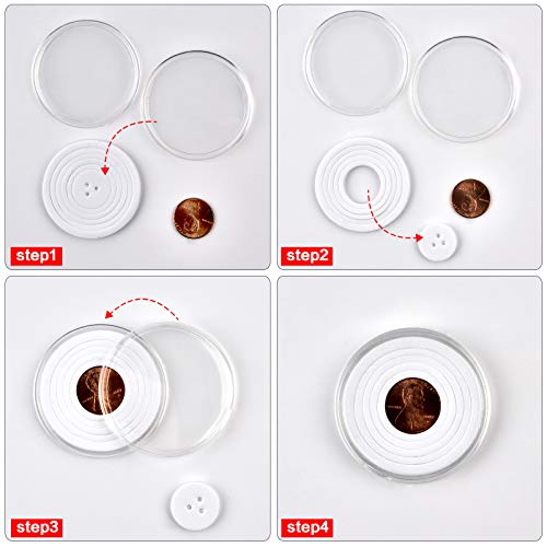 Image of 84 Pieces 46 mm Coin Capsules, with Foam Gasket and Plastic Storage Box