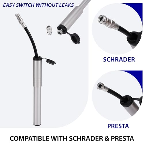 Mini pompe à vélo universelle légère pour valve Presta Schrader et pneu VTT électrique - 3