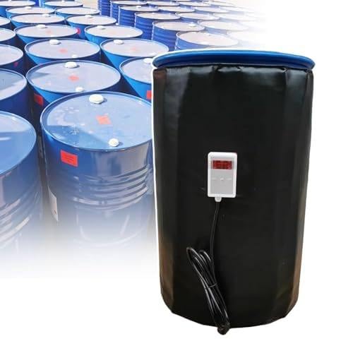 MRVAKDYDI Oil Barrel Heating Blanket, IBC Drum Heating Blanket with Temperature Controller, Black/Grey, 200L/1000L(Black,200L)