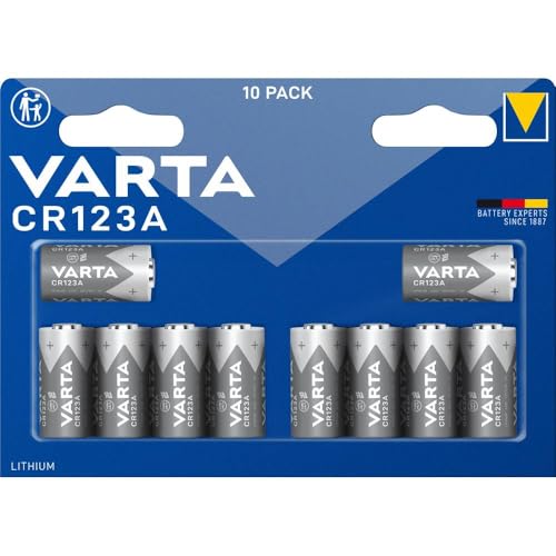 Varta Electronics CR 123 CR-123A - Pila de Litio (1430 mAh, 3 V, 10 Unidades)