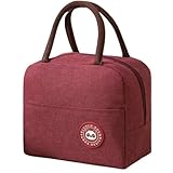 Bolsa Térmica Anti Vazamento Unissex para Marmita e Lancheira, Isolamento Térmico, Compacta e Portátil para Academia, Praia, Trilhas, Piquenique e Trabalho (VINHO)