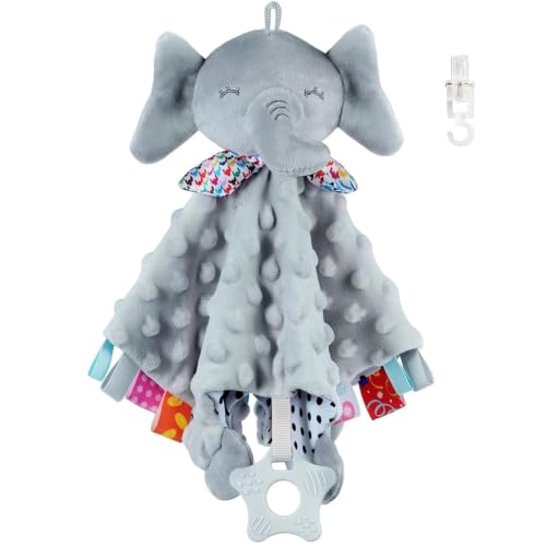 Elephant Taggie Blanket with Silicone Teether