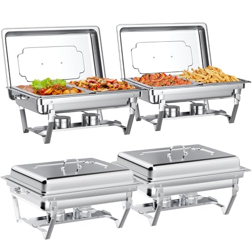 GGIU Chafing Dishes for Buffet Set: Chafers for Catering - Chafing Dish Buffet Set with Lids | Chafers and Buffet Warmers Sets | Serving Food Warmer | Chafers Servers Sets
