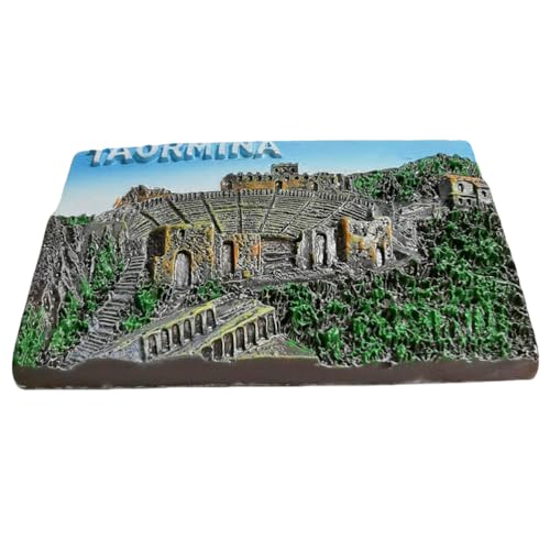 Imán decorativo para refrigerador Taormina Sicily Italy miniatura 4