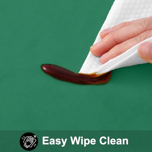 Image of Smiry Rectangle Table Cloth 60x120 Inch, Waterproof Wipeable Vinyl Tablecloths Protector, Oil Spill Proof Plastic Table Cover for Dining, Picnic, Camping, Outdoor, Emerald Green