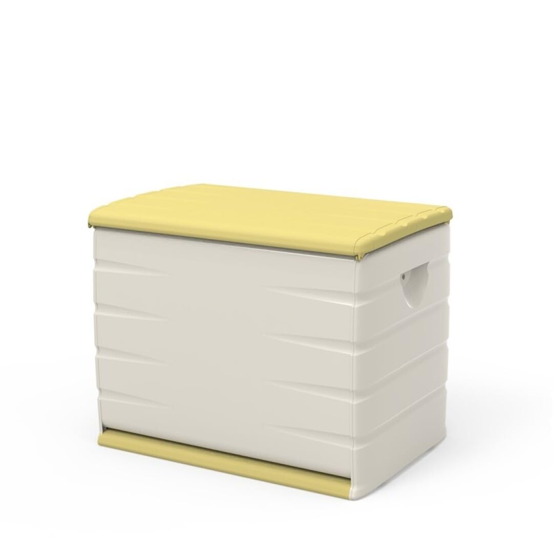 Recamania Baúl de Almacenamiento Multiusos 260 litros | Baúl para Exterior e Interior - 80 cm | Amarillo