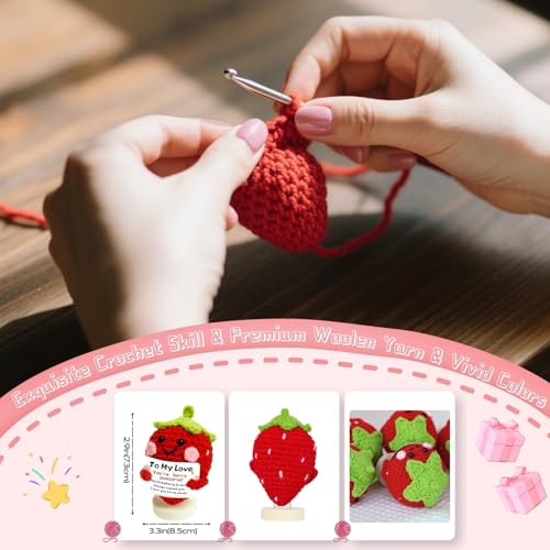 To My Love Strawberry Gifts: Love You Berry Much Strawberry with Card Handmade Gifts for Girlfriend Her Him Wife Husband Best Friend Birthday Valentine's Day Galentines Anniversary Exchange Presents — view 4