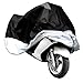 Produktbild Surepromise Gr. XXXL Motorradabdeckung Motorradplane Motorradplane Motorradgarage Outdoor Indoor 190T Wasserdicht Winterfest Motorrad Abdeckplane Abdeckung mit Tasche (XXXL, schwarz&Silber) Ersatz