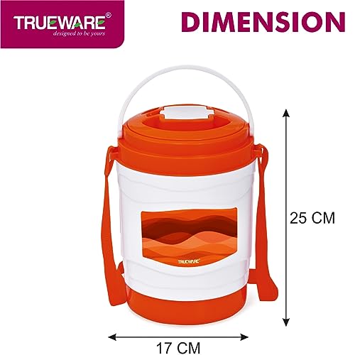 Image of Trueware Marina 5 Lunch Box with 5 Steel Container, 300 ml X 5 Orange | PU Insulated | Tiffin | Hot Lunch Box | Leak Proof | Easy to Carry | Food Grade | BPA Free | Office | Outdoors | for Men Women