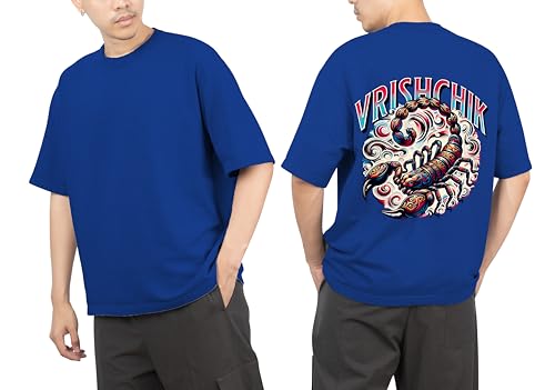 Image of Men's Zodiac Sign Printed Oversized Cotton T-Shirt