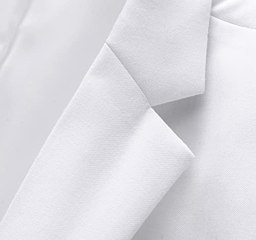 UNINUKOO Mens Suit Jacket Slim Fit Sport Coat 1 Button Notched Lapel Casual Fashion Dress Blazer for Men US Size 38 White4
