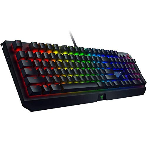 Razer BlackWidow - Clavier de Jeu Mécanique (avec Interrupteurs Verts, Durée de Vie de 100 Millions de Touches, Éclairage RVB Chroma, Disposition US, Noir)