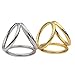 Gold and Silver 3-Ring Twisted Design Men's Stretching Accessory, Compact and lightweight-USZF78 (Gold)