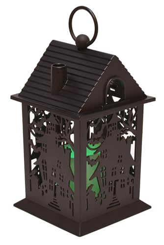 Linterna LED sin llama de 12 pulgadas en color negro para decoracion de Halloween