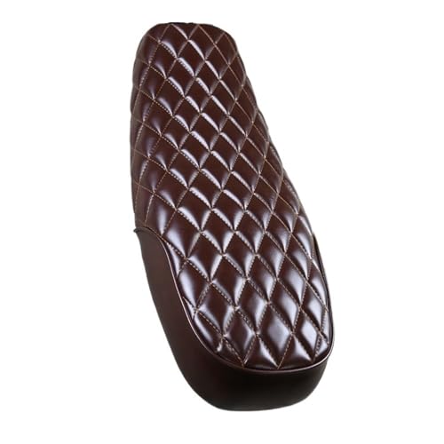 Asiento trasero de motocicleta retro vintage cafe racer de cuero negro con cojín plano 64cm