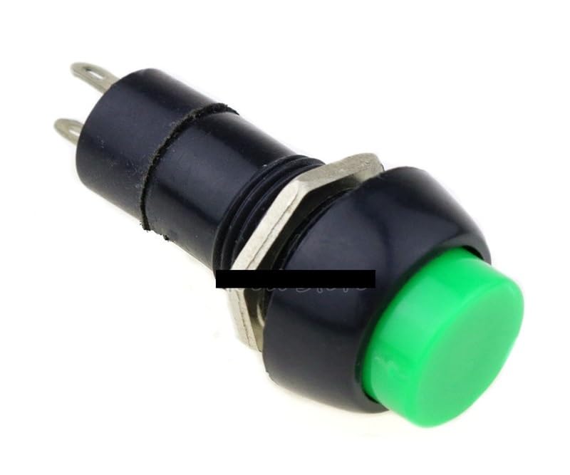 6PCS 12mm PBS-11A PBS-11B 3A 150V 2PIN Push Button Switch Self-locking/Momentary Switchs DERYLFGND(Green,Momentary)