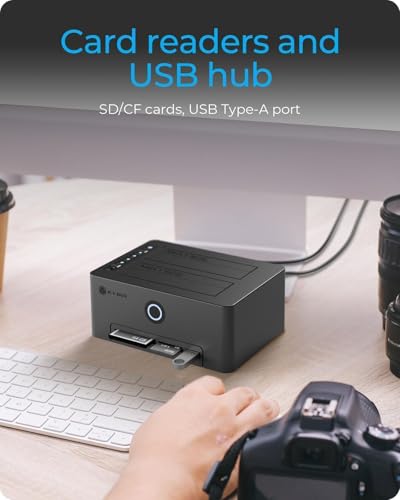 Base de conexión IB-1233CL-CR clonadora de discos duros SATA con lector de tarjetas SD 6
