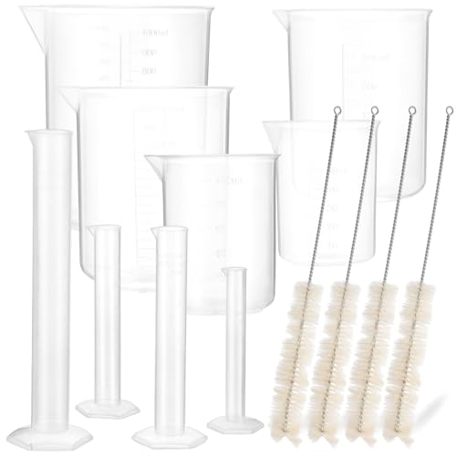 Ciieeo 13Pcs Lab Experiment Tools Set Graduated Cylinders Beakers with Test Tube Brushes for Accurate Liquid Measurement