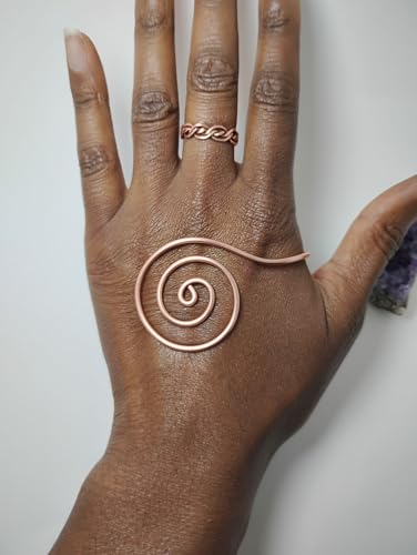 Spiral Copper Palm Ring/Cuff, Reiki Palm Ring, Set of 23