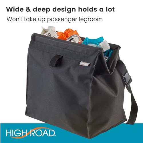 Image of High Road Large TrashStash Hanging Car Trash Can Garbage Bag with Push-Close Lid and Waterproof Bin for Cars, SUVs and Trucks, Holds 4.5 Gallons of Car Trash (Pack of 2)