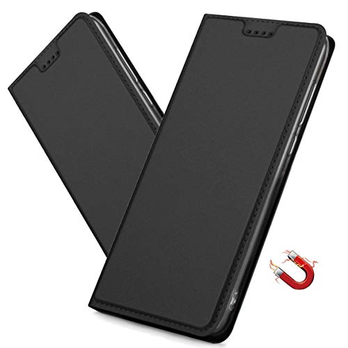MRSTER Funda para Xiaomi Redmi Note 7, Business Style Funda de PU Cuero Billetera Carcasa Flip Cubrir con Cierre Magnético para Xiaomi Redmi Note 7. DT Black Cover