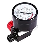 Sarini Luftdruckregler, 1/4 Zoll, 0–180 PSI, Luftdruckregler für Sprühfarbenwerkzeuge mit Manometer für pneumatische Geräte