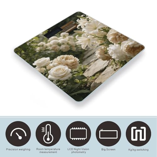 Báscula digital de baño con pantalla LED clara y plataforma de cristal templado miniatura 3