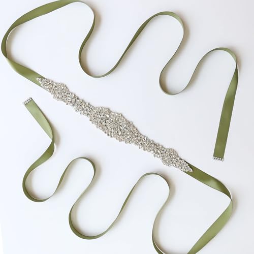 Crystal Wedding Belts Satin Rhinestone Wedding Dress Belt Wedding Accessories Bridal Ribbon Sash Belt(O)