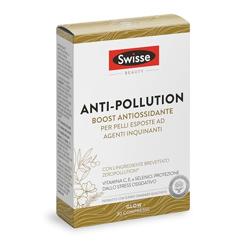 Swisse Anti Pollution - Integratore Pelle Per Pelli Esposte Ad Agenti Inquinanti, Antiage E Schiarente, Boost Di Vitamina C, E, Selenio Con Zeropollut