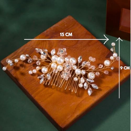 Enfeite de Cabelo Para Noiva Casamento Pérola Arranjo Debutante Madrinha Adulto Grampos Pérola Stras