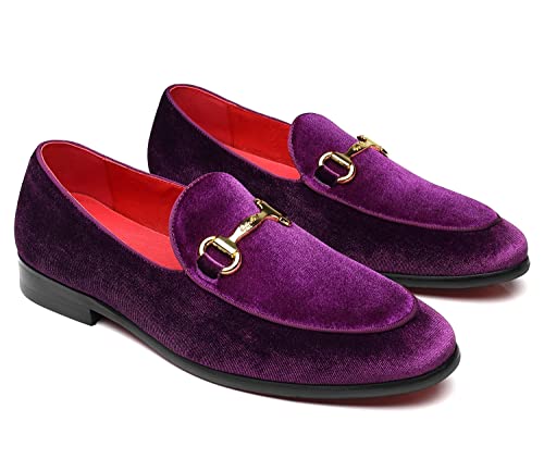 Image of Men's Velvet Loafers Wedding Party Prom Homecoming Shoes