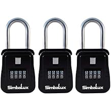 SimbaLux Combo Realtor Lockbox Quality 4 Digit Numeric Combination Real Estate Lock Box, 3-Pack