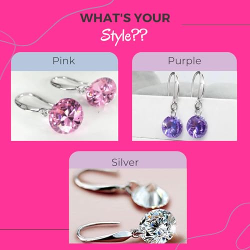 Image of Nilu's Collection Enchanting Light Weight Cubic Zircon Crystal Drop Earrings for Women and Girls, for Daily Use, Office Use
