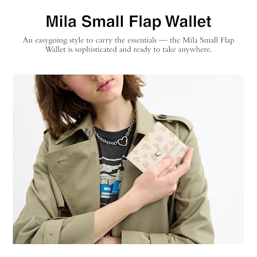 Coach Women's Mila Small Flap Wallet with Floral Print Accessory-Travel, LH/Chalk Multi2