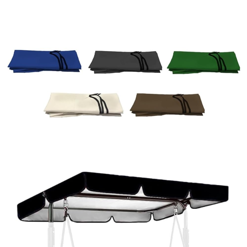 Universel Toit De Remplacement pour Balançoire 164x114/195x125/190x132/249x185cm Toile De Balancelle De Jardin Extérieur Canopée pour Balancelle Terrasse(Black,98x72.8in-249x185cm)
