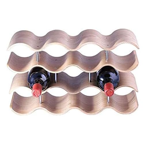 Soporte para botellas de vino 4 niveles de madera miniatura 2