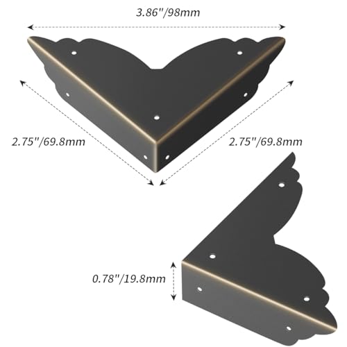 12 Pack Corner Protectors, Metal Corner Guards Vintage Bronze Furniture ...