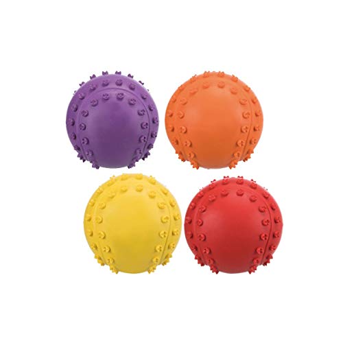 TRIXIE Ball - robustes Hundespielzeug aus Gummi zum Apportieren - ø 6 cm, Hundeball mit Sound - 34841