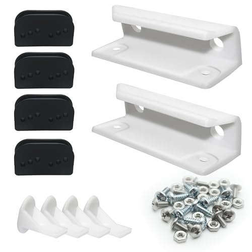 PWEOW DK100-A Shed Door Tune-Up Kit for Arrow Sliding Shed Doors, Complete Replacement Parts for Metal Shed Door Glides Kit-White