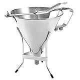 Stainless Steel Confectionery Funnels with Stand and 3 Nozzles, Commercial Grade Cake Decorating Tool Bakery Use, Precise Dispensing and Filling