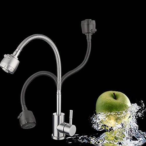 Robinet mitigeur d'évier rotatif 360° anti-éclaboussures en inox