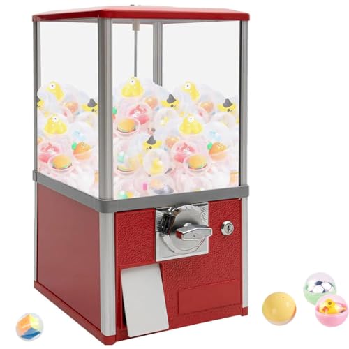 Máquina expendedora, máquina de chicles de gran capacidad, funciona con monedas, con cerradura con llaves, diseño independiente para uso comercial