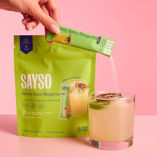 SAYSO Spicy Margarita Cocktail Sticks, Just Add Water + Spirits, 8-Pack