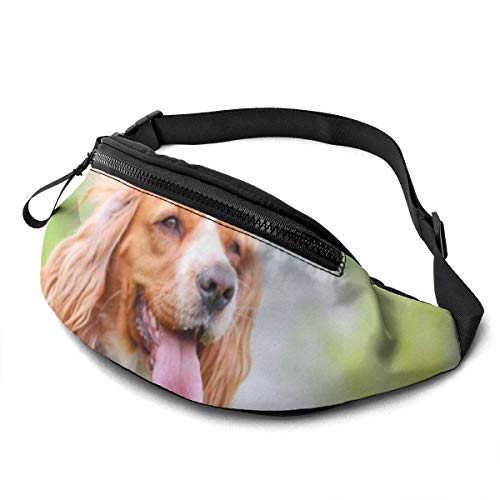 GOSMAO Riñoneras Deportivas,Riñoneras Running con Correa Ajustable,Cocker,Bolsos de Gimnasio Bolsos Bandolera para Hombre Mujer