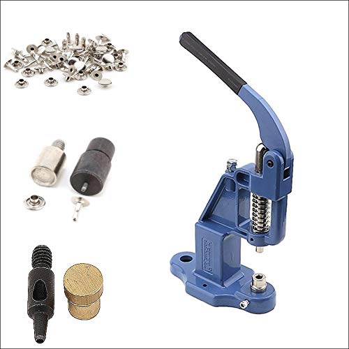 9mm Rivets Kit (1000 pcs) with Hand Press Machine, Dies and Hole Punch