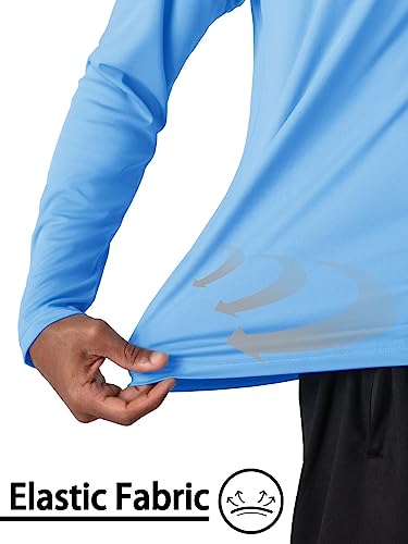 Tacvasen Lightweight Shirt For Men Quick Dry Performance T-Shirts Uv Protection Fishing Shirts Long Sleeve Moisture Wicking Athletic Shirts #TOP2