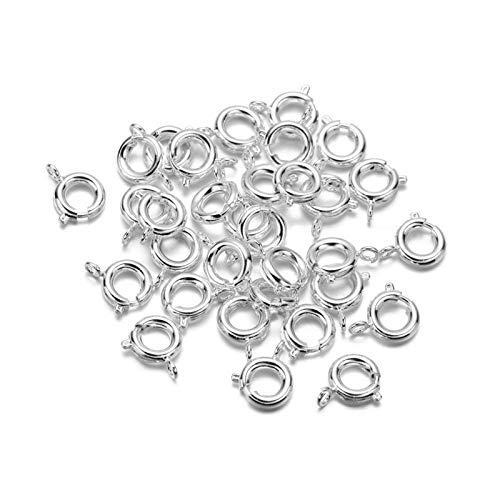 XYBB 30pcs / Lot Frühlings-Ring-Haken Mit Geöffnetem Sprung Ring Schmuck-Haken for Kettenhalsketten-Armband-Steckverbinder Schmuckherstellung (Color : Silver, Size : 6mm) Cover