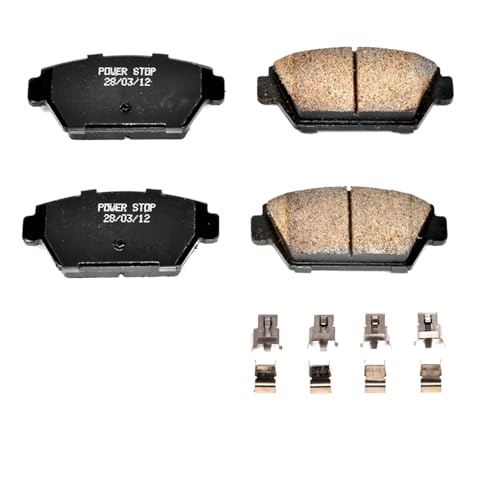 Image of PowerStop Rear Brake Pads for Eagle Talon 1990-94 |Mitsubishi Eclipse 1990-94 |Galant 1989-92 |Mirage 1989 |Mirage 1991-92 |Colt 1989-90 - Z17 Ceramic Brake Pads with Installation Hardware, 17-329