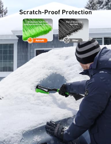 Image of AstroAI 27 inch 2-in-1 Detachable Snow Brush & Ice Scrapers for Car Windshield