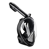 Youandme Snorkel Mask 180° Panoramic Full Face Design, Go Pro Compatible Snorkeling Mask with Anti-Fog and Anti-Leak Technology, See More water world Larger Viewing Area - L/XL